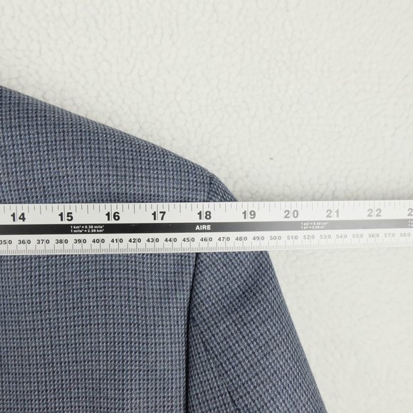Chaps Blazer 38R Blue Geometric Two Button Double Vent Business Casual Formal - Picture 8 of 13